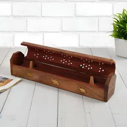 CLIO'S HERITAGE STORE Brown Wooden Dhupbatti Stand-image-94