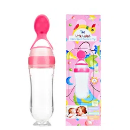 The Little Lookers Kids Solid Pink Baby Food Feeding Bottles With Silicone Spoon Head Feeding Essentials-picture-46