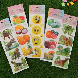 Yellow Bee Set Of 6 3D Stickers Combo-5
