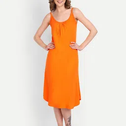 BLAZON Scoop Neck Sleeveless Pure Cotton Midi Nightdress-image-77