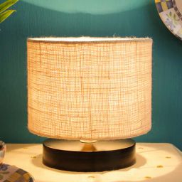 new era Drum Designer White Jute Shade Table Lamp with Black Base-picture-40