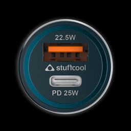 stuffcool Ultimus 47W Type A & Type C 2-Port Fast Car Charger (Adapter Only, Multi-Layer Safety System, Blue) image 3