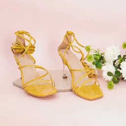 FABBHUE Embellished Gladiator Block Heels-13