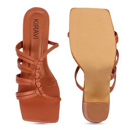 KIRAVI Knotted Open Toe Block Heels image 5