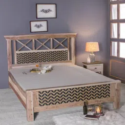 fabuliv Margot Hand Painted Queen Size Bed In Washed Finish with Hydraulic Storage-picture-32