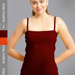 FBAR Pack Of 2 Non-Padded Bio Wash Pure Cotton Camisoles-picture-0