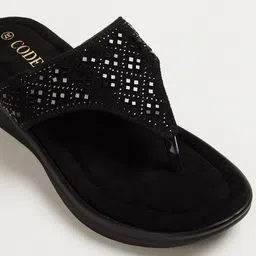 CODE by Lifestyle Embellished T-Strap Flats image 3