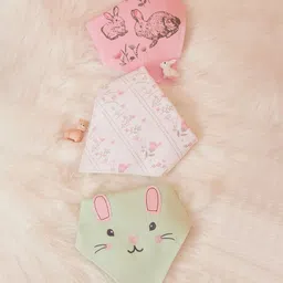 MiArcus Kids Pack Of 3 Assorted Printed Pure Cotton Bibs-14