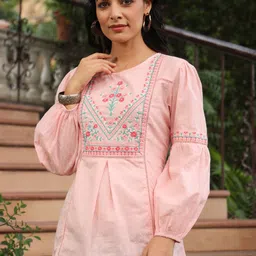 Juniper Embroidered Cotton Tunic-image-17