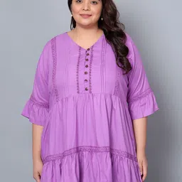 Indietoga Plus Size V-Neck Tiered Tunic-picture-14