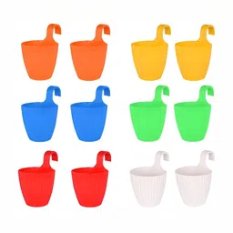 appeasy Red & Green 12-Pcs Metal Hanging Planters-12