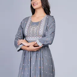 SkyaSia Ethnic Printed Tunic With Gathers In The Front image 2