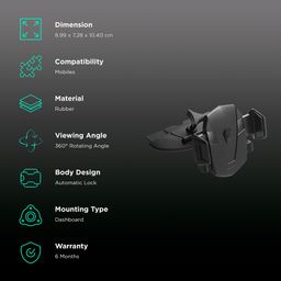 spigen Dashboard Mobile Holder (Rotation Ball, 000CG21160, Black) image 3