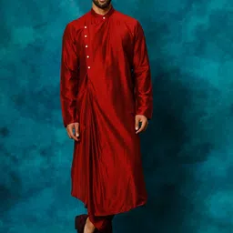 SHRESTHA BY VASTRAMAY Mandarin Collar Straight Kurta-image-23