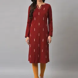 W Women Floral Embroidered Acrylic Kurta-image-47