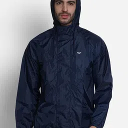 Wildcraft Men Navy Blue Solid Waterproof Rain Jacket-image-97