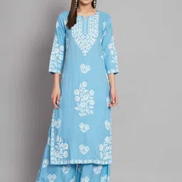Nehamta Floral Printed Straight Kurta with Palazzos-51