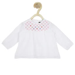 Allen Solly Junior White Geometric Embroidered Cotton  Top-image-47