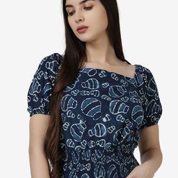 Popwings Women Print Puff Sleeve Ethnic Top-image-39