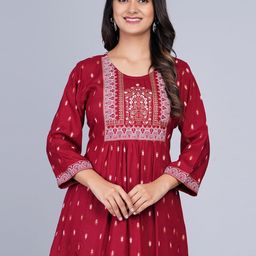 SkyaSia Ethnic Printed Tunic With Gathers In The Front image 1