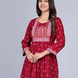 SkyaSia Ethnic Printed Tunic With Gathers In The Front image 4