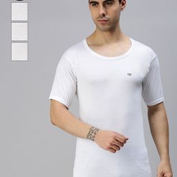 Lux Cozi Men Set Of 4 Solid Pure Cotton Innerwear Basic Vests-picture-22