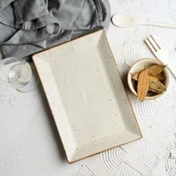 Stoneware Rectangle Platter by Miah Decor-picture-1