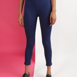Freehand by The Indian Garage Co Women Blue Mid-Rise Skinny Fit Denim Jeggings-picture-39