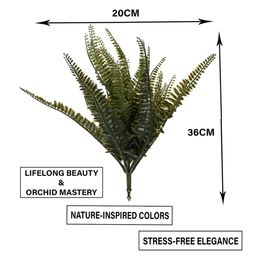 Kuber Industries Set Of 3 Orchid Fern Non-Hanging Artificial Flowers Without Pot image 3