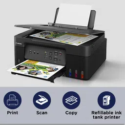 Canon Pixma G3730 Multi Function Wi-Fi Ink Tank Printer with Small Ink Bottles (Mobile & Cloud Printing, Black) image 3