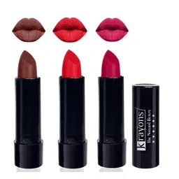 krayons Set Of 3 Cute Pop Waterproof & Moisturizing Matte Lipstick - 3.5 g Each-46