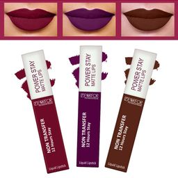 FORFOR Set of 3 Powerstay Non Transfer Liquid Matte Lipstick - 5 ml Each-19
