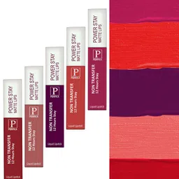 PERPAA Power Stay Set Of 5 Matte Liquid Lipstick - 5ml Each - Red-Wine-Pink-Nude-Apple Red-4