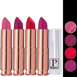 PERPAA Antique Set Of 4 Velvet Matte Lipstick - 3.5g Each - Cherry Red-Red-Magenta-Pink-14