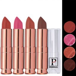 PERPAA Antique Set Of 4 Velvet Matte Lipsticks - 3.5g Each - Pink-Nude-Brown-Rust Orange-6