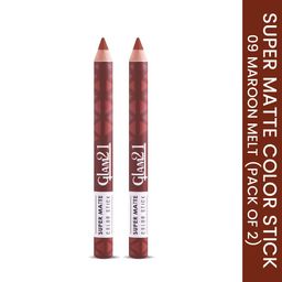 GLAM21 Set Of 2 Super Matte Non-Drying Long-Lasting Colorstick - Maroon Melt 09-5