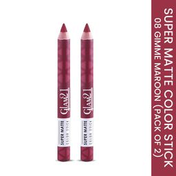 GLAM21 Set Of 2 Super Matte Non-Drying Long-Lasting Colorstick - Gimme Maroon 08-8