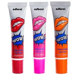 Adbeni Wow Set Of 3 Longwear Glossy Peel Off Lip Color 15g Each- Red-Orange-Rose Pink-56