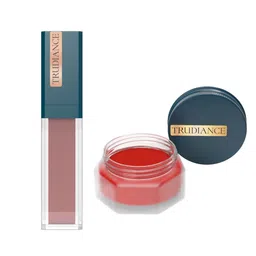 TRUDIANCE Tint Salve for Lips & Cheeks - Ruby Red & Matte Serum Lipstick - Pink Spice-2