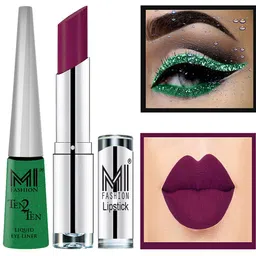 MI FASHION Set of Ten2Ten Liquid Eyeliner - 04 & Creme Matte Lipstick - 12-image-79