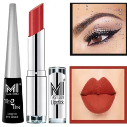 MI FASHION Set of Ten2Ten Liquid Eyeliner - 01 & Creme Matte Lipstick - 07-image-68