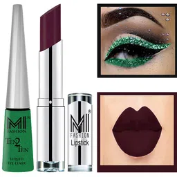 MI FASHION Ten2Ten Liquid Eyeliner 04 & Creme Matte Lipstick - 06-49