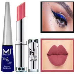 MI FASHION Set of Ten2Ten Liquid Eyeliner - 03 & Creme Matte Lipstick - 08-image-71