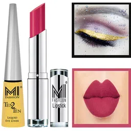 MI FASHION Ten2Ten Liquid Eyeliner 02 & Creme Matte Lipstick - 01-53