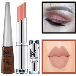 MI FASHION Set of Ten2Ten Liquid Eyeliner - 05 & Creme Matte Lipstick - 25-56