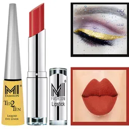 MI FASHION Set of Ten2Ten Liquid Eyeliner - 02 & Creme Matte Lipstick - 07-image-89