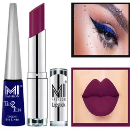 MI FASHION Set of Ten2Ten Liquid Eyeliner - 03 & Creme Matte Lipstick - 12-image-84