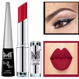 MI FASHION Ten2Ten Liquid Eyeliner 01 & Creme Matte Lipstick - 13-45