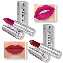 PERPAA Set of 2 Push Button Matte Lipstick 3.5g each-Matte Magenta 158 & Bridal Maroon 304 image 4