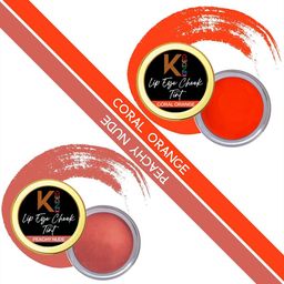 KINDED Set of 2 Creamy Matte Lip Eye Cheek Tints 8 g Each- Coral Orange - Peachy Nude-46